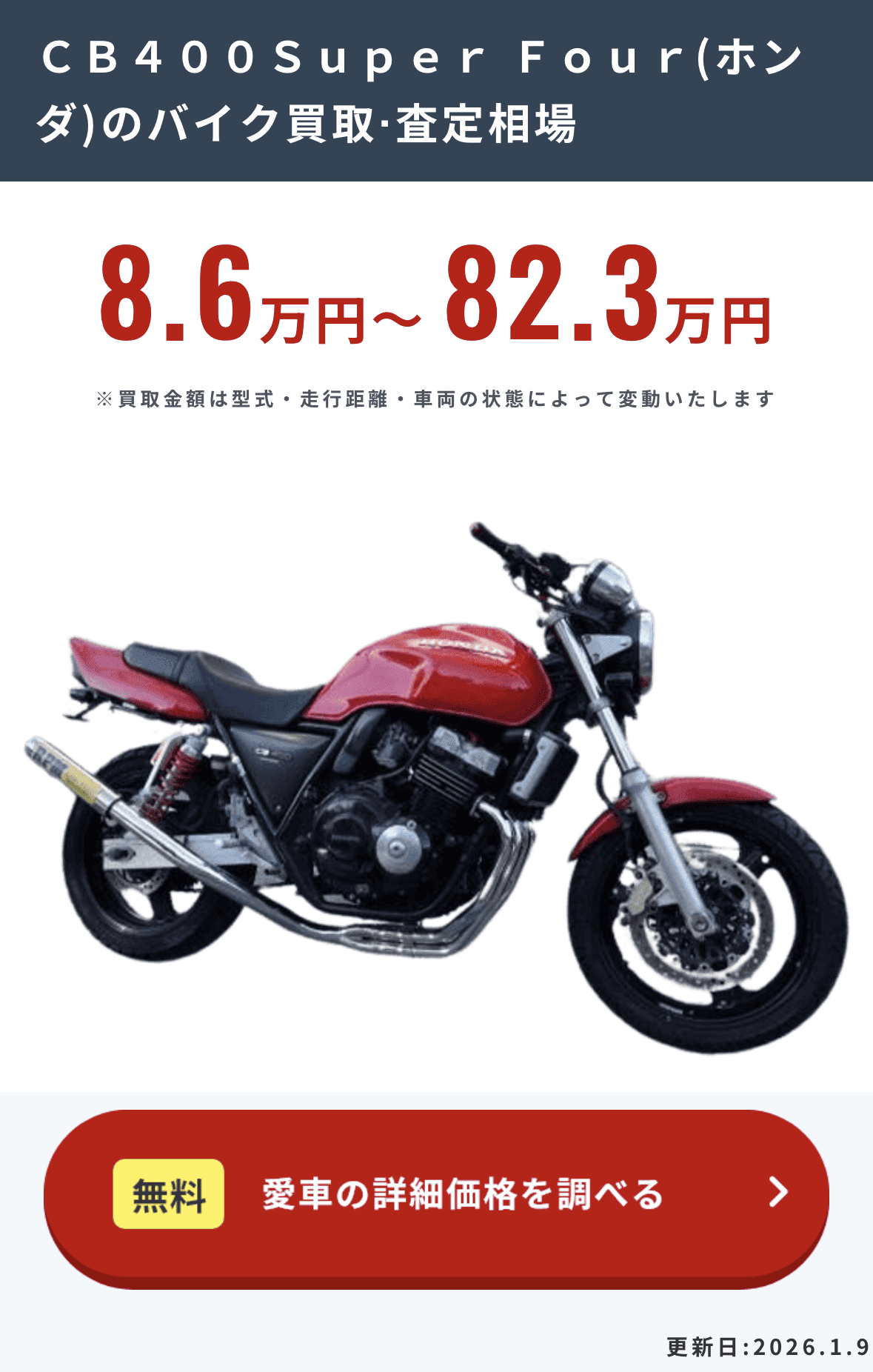 CB400SF自動査定画像