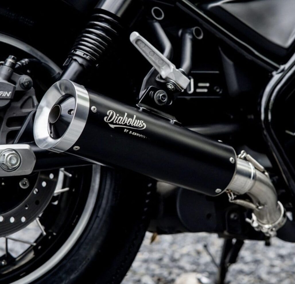Diabolus black-silver Slip-on Exhaust|K-SPEED
